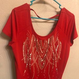 Maurices red blouse